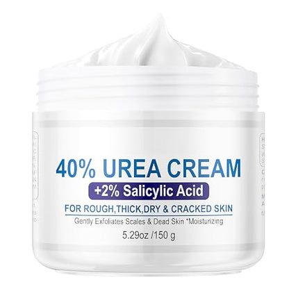 40% Urea Cream 2% Salicylic Acid Foot Cream for Dry Cracked Feet 5.29 oz