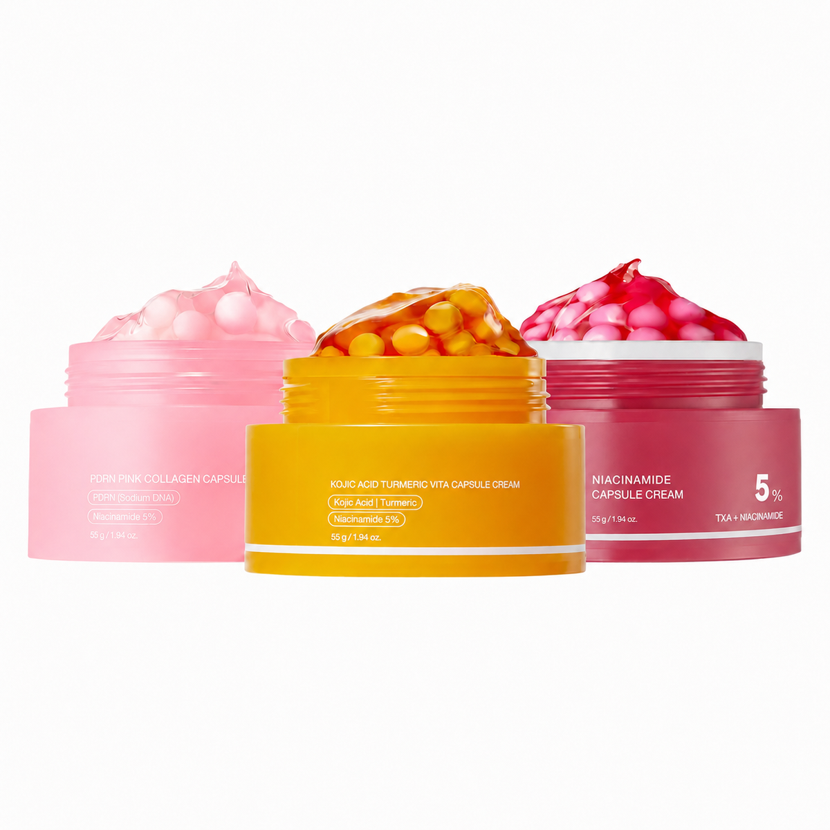 Mix & Match Boba Cream Set | Korean Capsule Creams for Glow, Hydration & Uneven Skin Tone