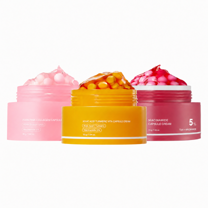 Mix & Match Boba Cream Set | Korean Capsule Creams for Glow, Hydration & Uneven Skin Tone