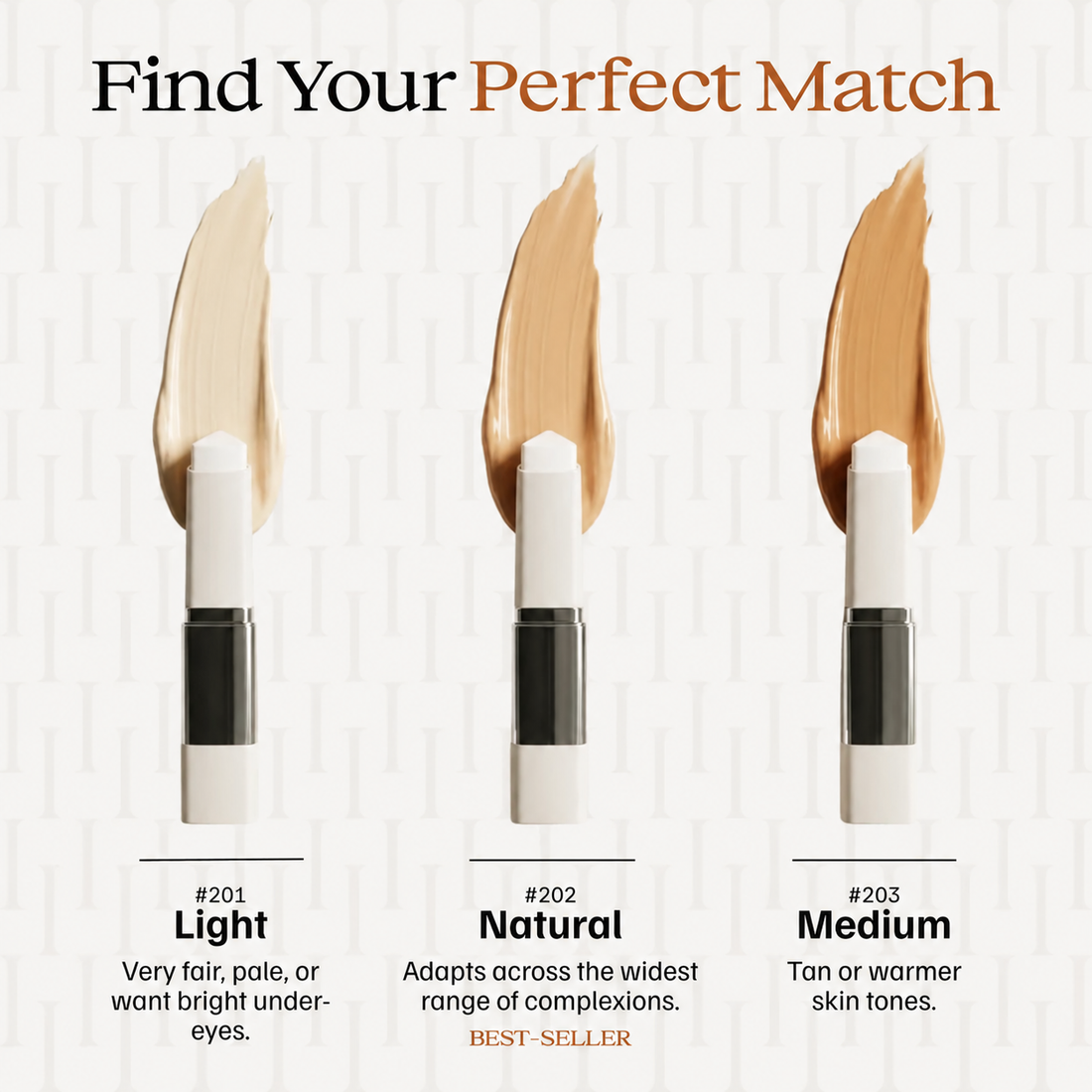Color-Changing Foundation Stick shade guide