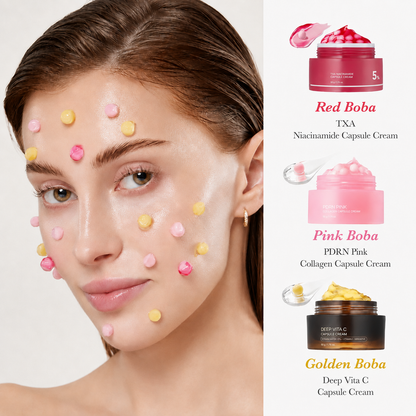 Mix & Match Boba Cream Set | Korean Capsule Creams for Glow, Hydration & Uneven Skin Tone