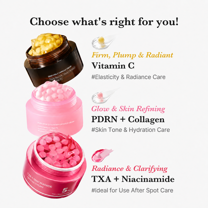 Mix & Match Boba Cream Set | Korean Capsule Creams for Glow, Hydration & Uneven Skin Tone