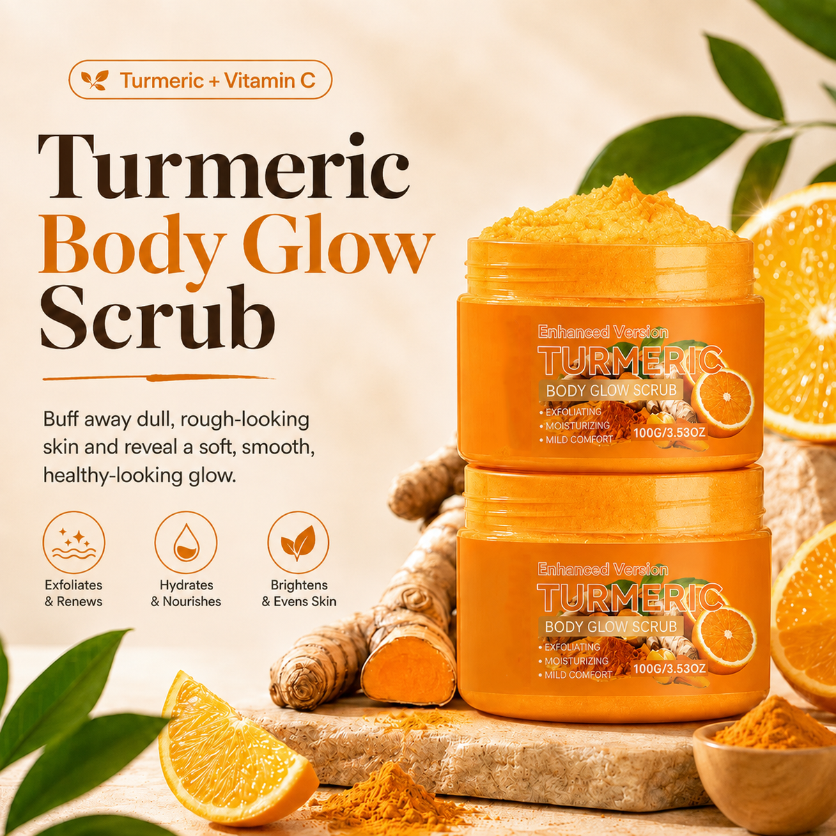 Turmeric Glow Scrub — Buff Away Dull, Rough Skin for a Softer, Smoother-Looking Glow