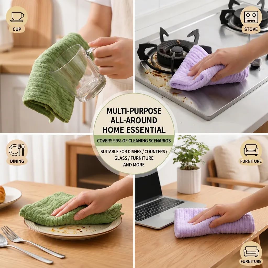 20-Piece Reusable Tear-Away Microfiber Cleaning Cloth Roll