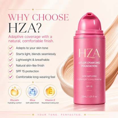 HZA Color-Changing Foundation – Adaptive Skin-Matching Lightweight Foundation