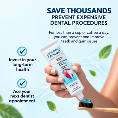 Peppermint Oral Gel Toothpaste – Stannous Fluoride Daily Gum & Enamel Care
